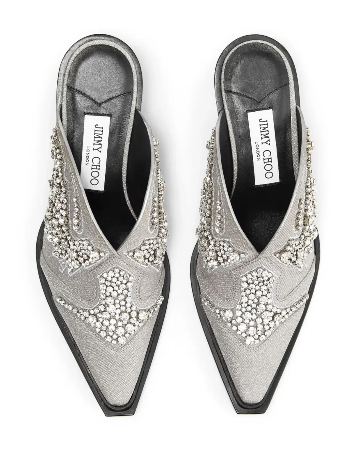 Jimmy Choo Cece 60mm グリッター付きミュール - グレー - 画像4
