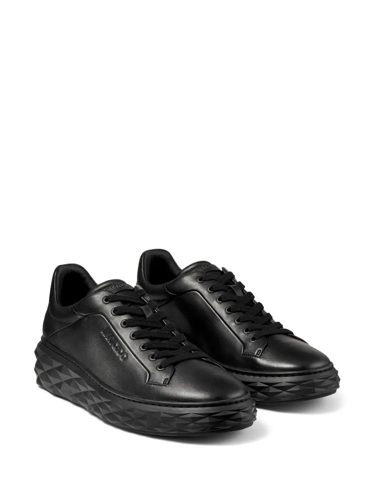 Jimmy Choo ダイヤモンドマキシ レザー スニーカー ブラック - 画像2