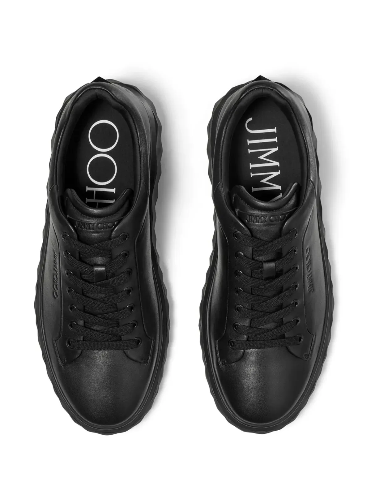 Jimmy Choo ダイヤモンドマキシ レザー スニーカー ブラック - 画像4