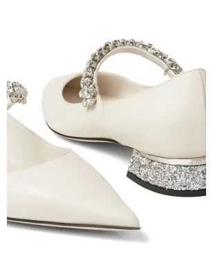Jimmy Choo ビング クリスタルストラップ バレリーナシューズ - ホワイト - サムネイル5