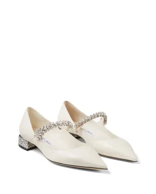 Jimmy Choo ビング クリスタルストラップ バレリーナシューズ - ホワイト - サムネイル2