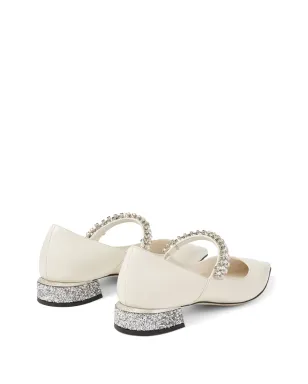 Jimmy Choo ビング クリスタルストラップ バレリーナシューズ - ホワイト - サムネイル3