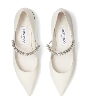 Jimmy Choo ビング クリスタルストラップ バレリーナシューズ - ホワイト - サムネイル4