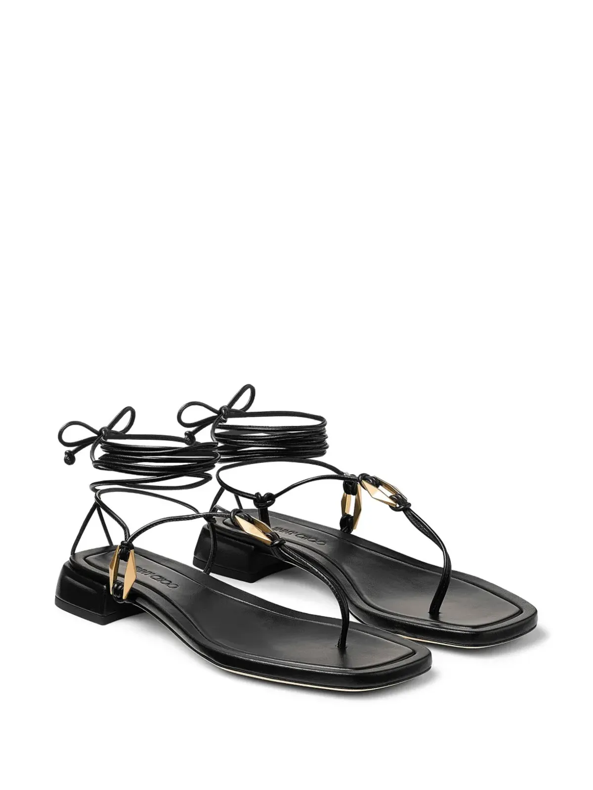 Jimmy Choo Onyxia レザーサンダル ブラック - 画像2