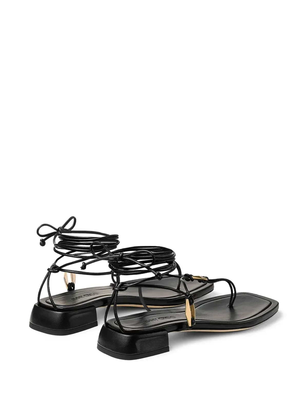 Jimmy Choo Onyxia レザーサンダル ブラック - 画像3