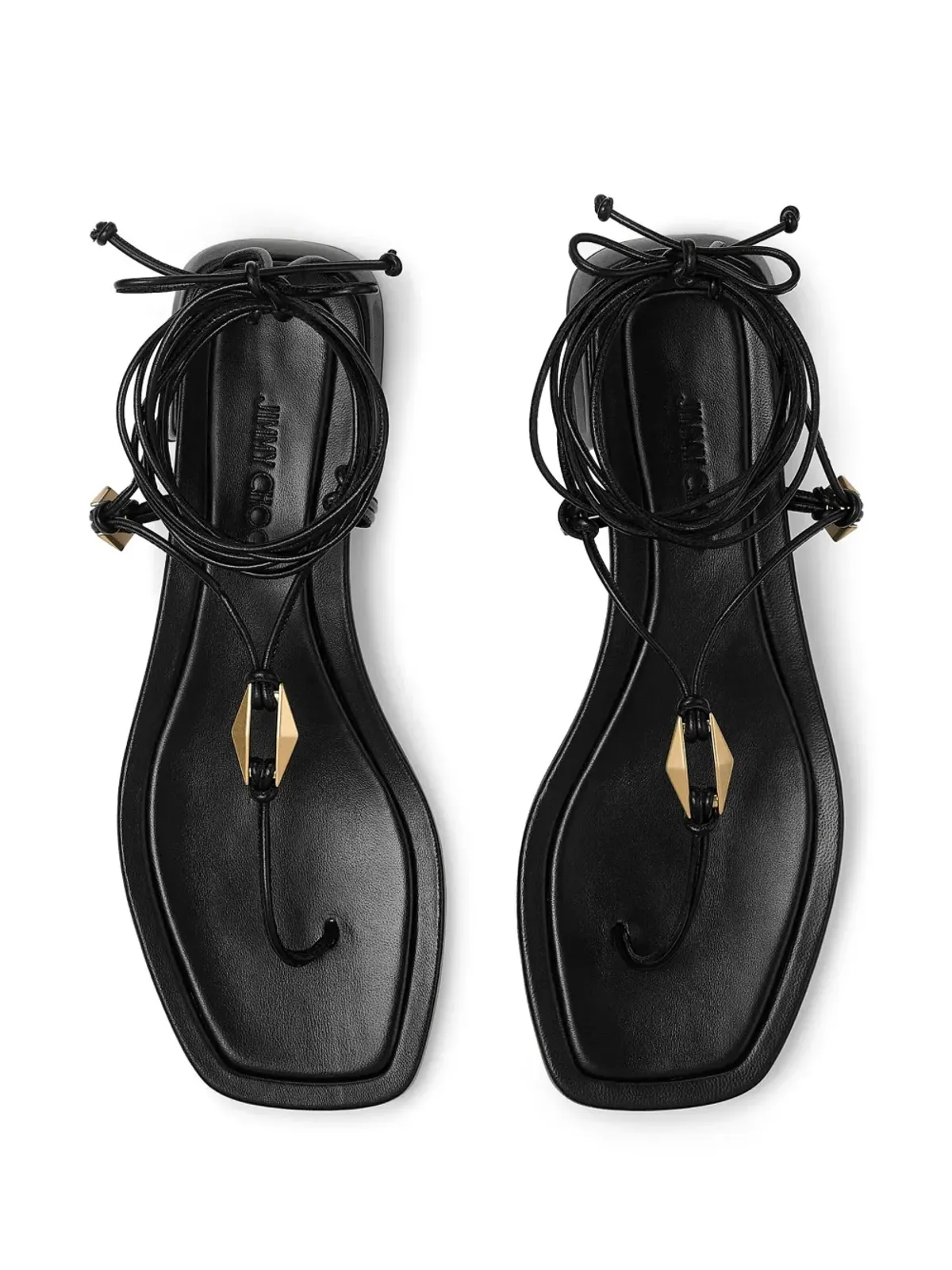Jimmy Choo Onyxia レザーサンダル ブラック - 画像4