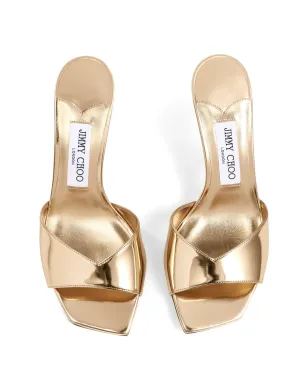 Jimmy Choo Skye 70mm メタリック ミュール - ゴールド - サムネイル4