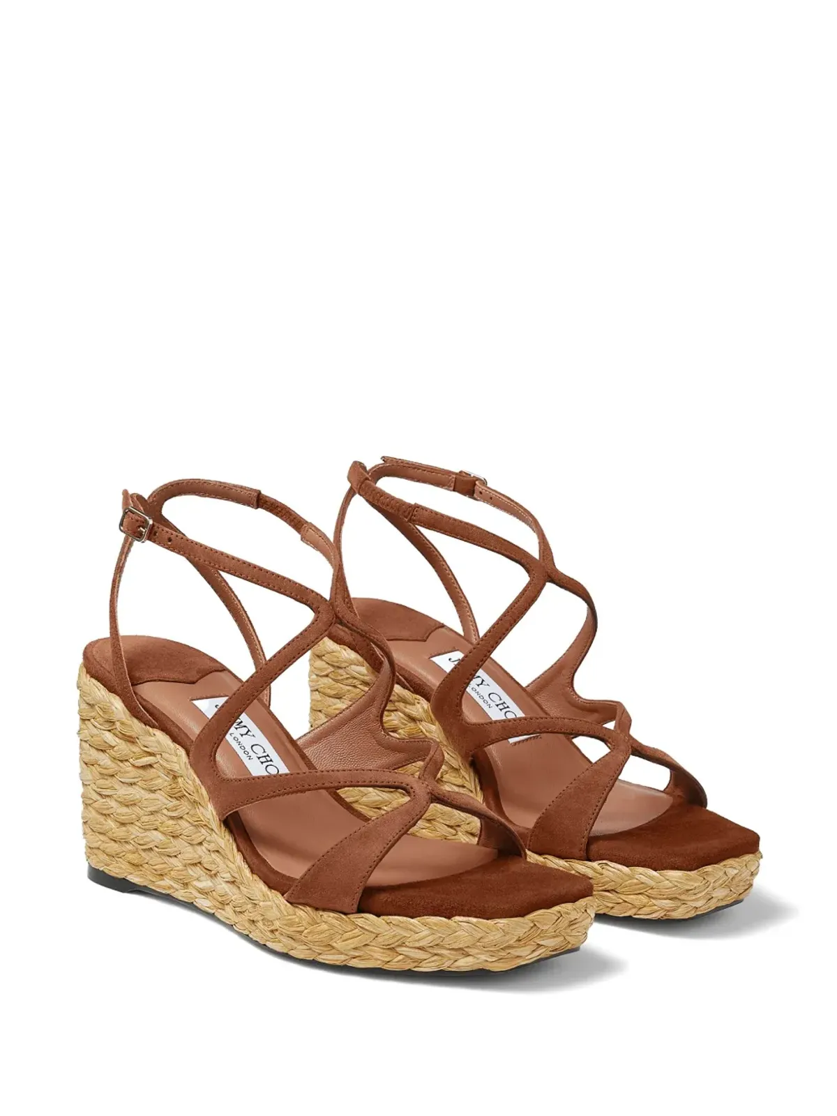 Jimmy Choo Ayla ウェッジヒール エスパドリーユ ブラウン - 画像2