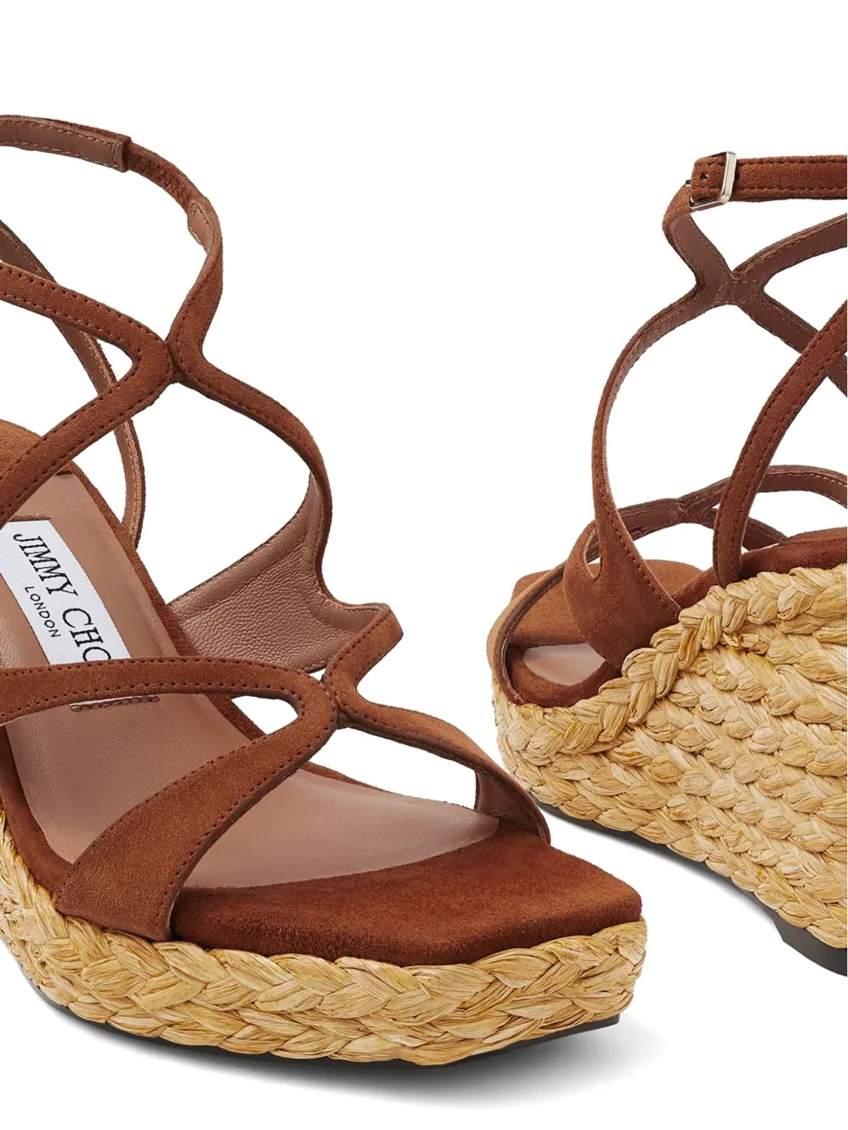 Jimmy Choo Ayla ウェッジヒール エスパドリーユ ブラウン - 画像3