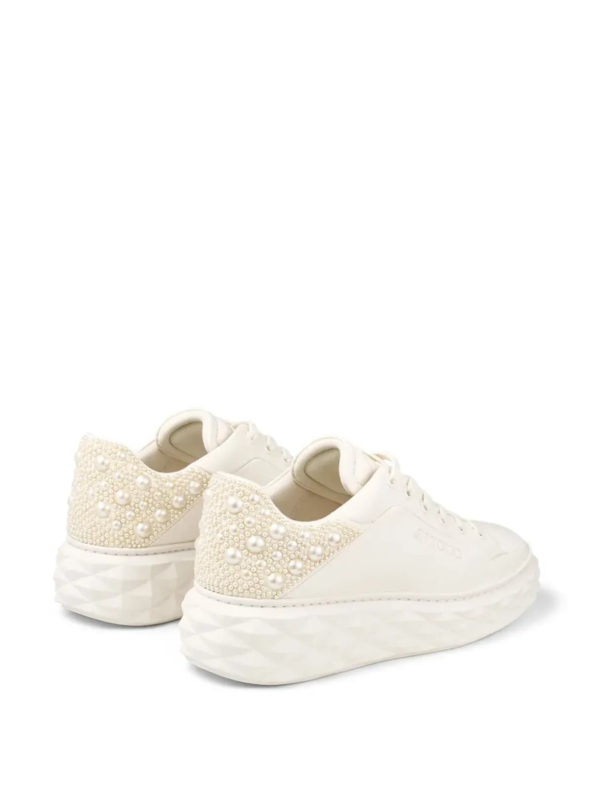 Jimmy Choo ダイヤモンドマキシ パール付きスニーカー（ニュートラルカラー） - 画像3