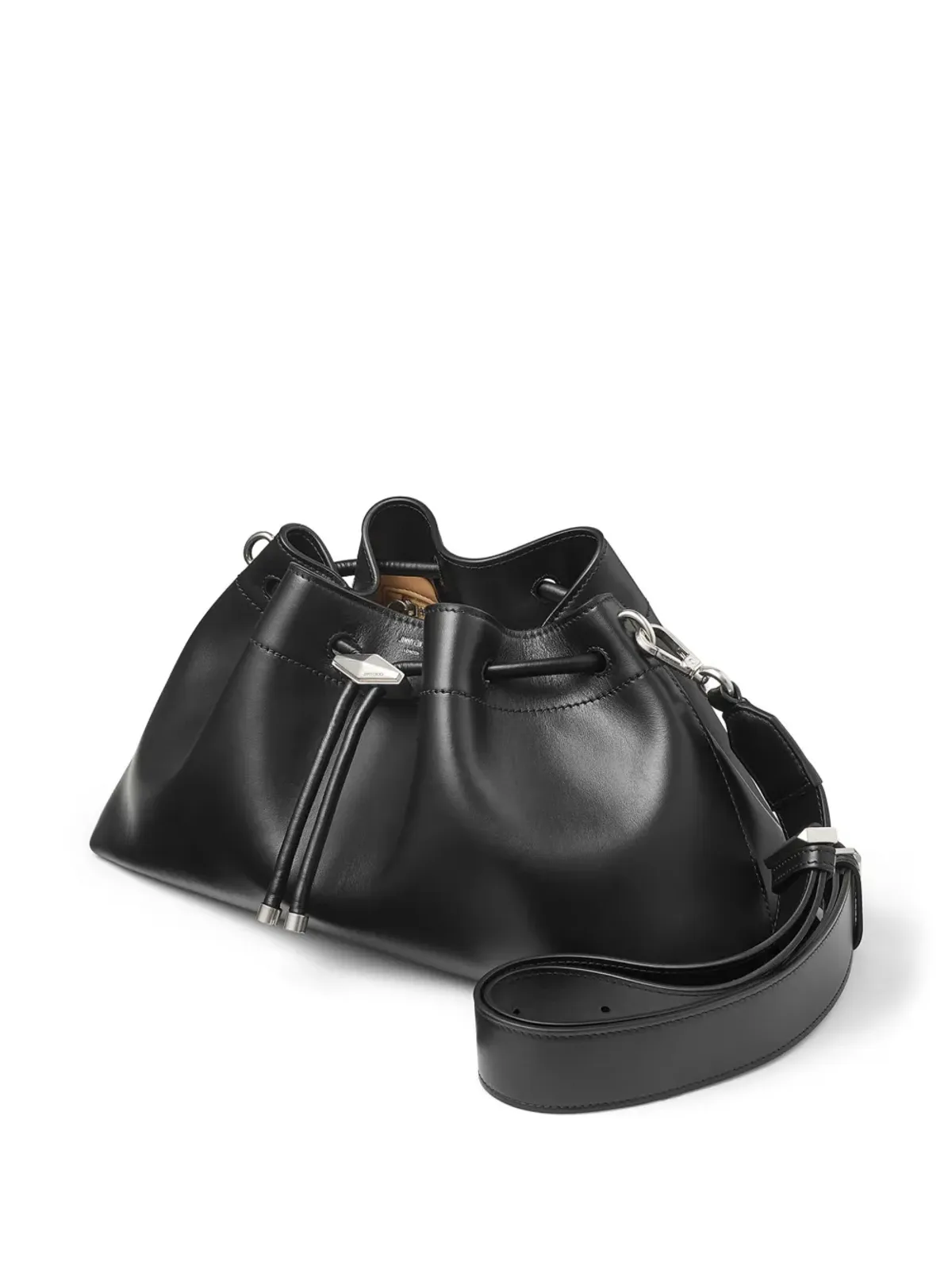 Jimmy Choo ミディアム シンチ レザー バケットバッグ - ブラック - 画像3