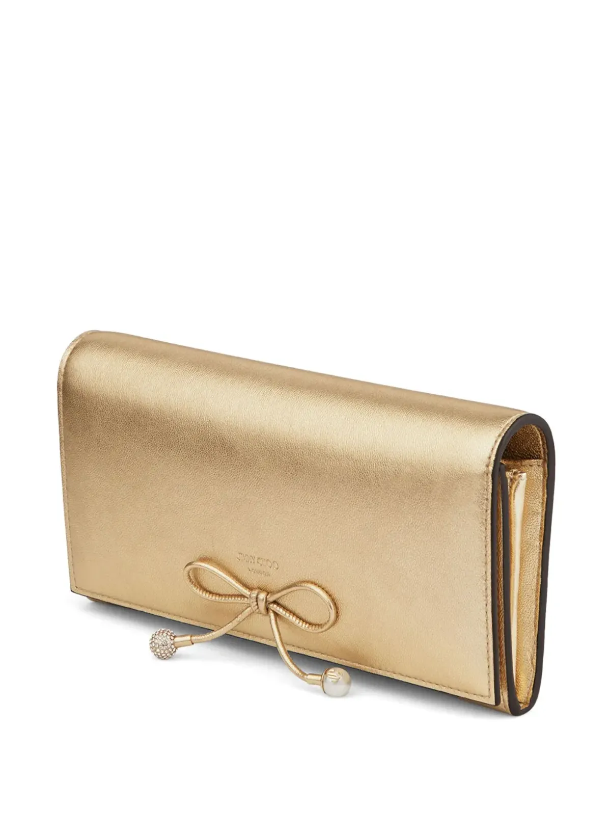 Jimmy Choo Martina メタリックエフェクト ウォレット ゴールド - 画像3