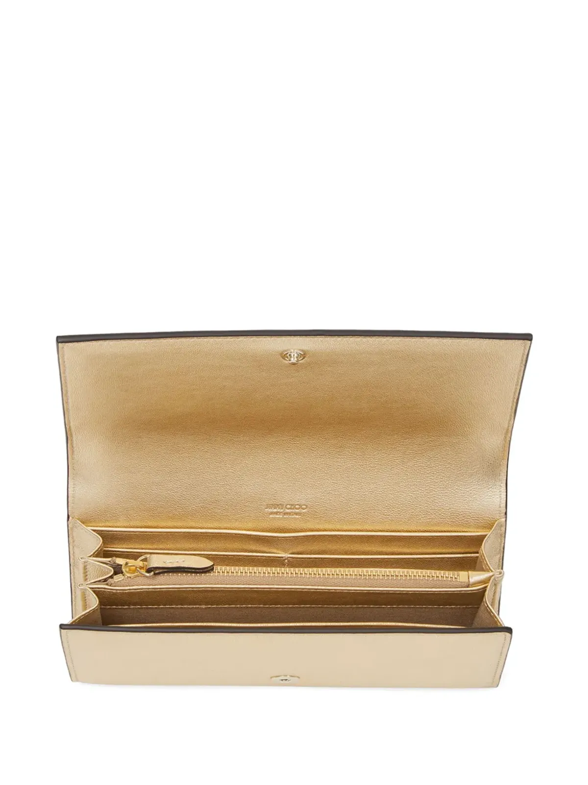 Jimmy Choo Martina メタリックエフェクト ウォレット ゴールド - 画像4