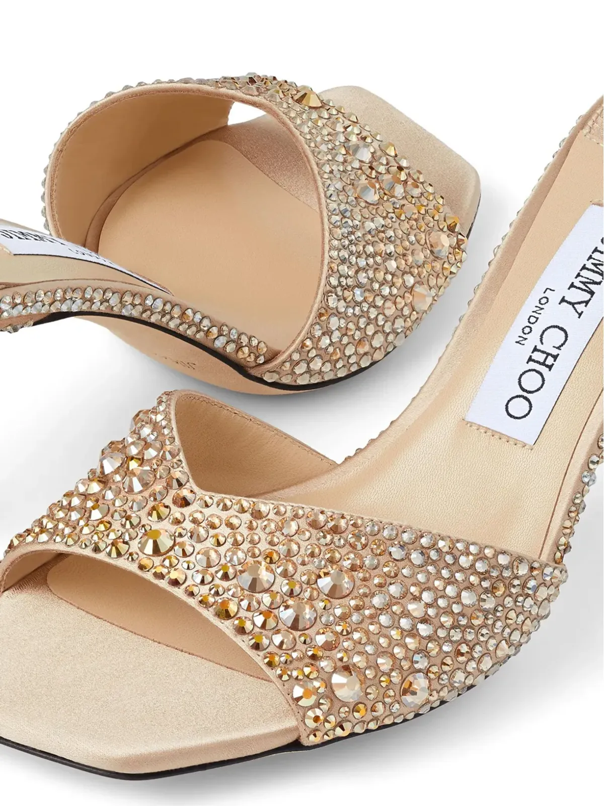 Jimmy Choo 70mm Skye サテン サンダル - ゴールド - 画像5