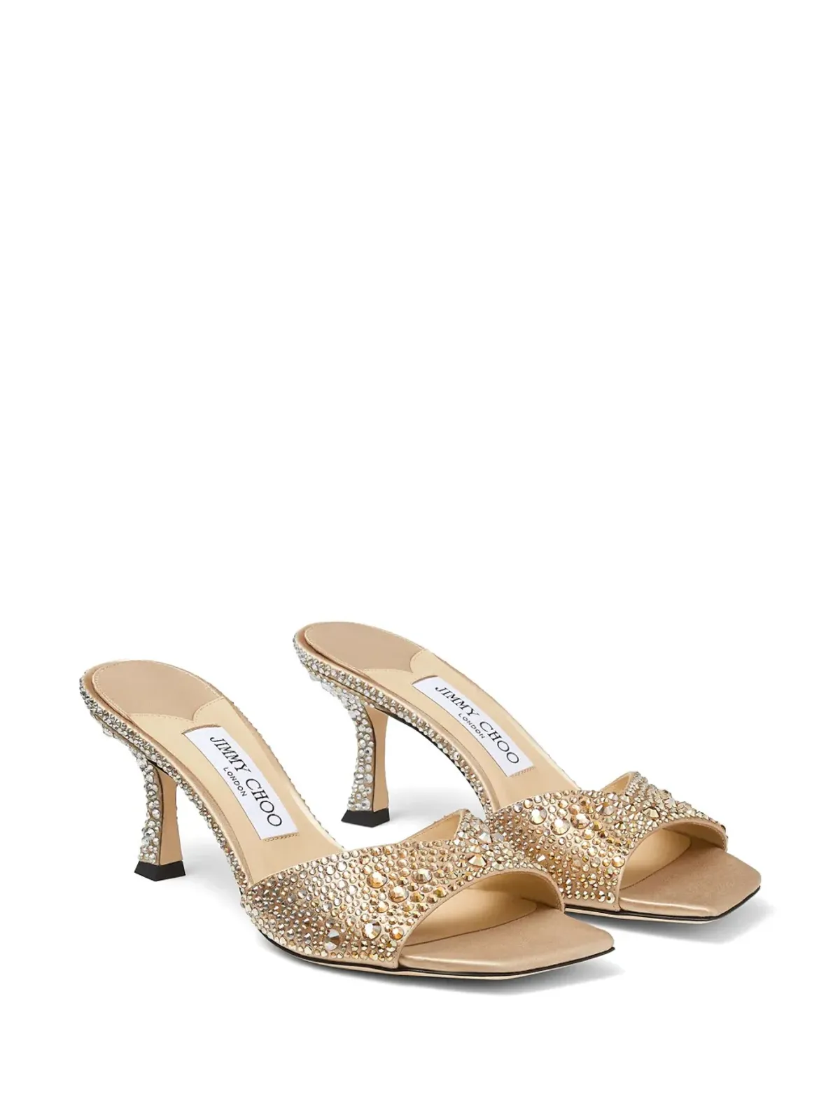 Jimmy Choo 70mm Skye サテン サンダル - ゴールド - 画像2