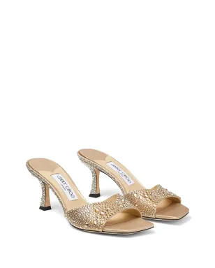Jimmy Choo 70mm Skye サテン サンダル - ゴールド - サムネイル2
