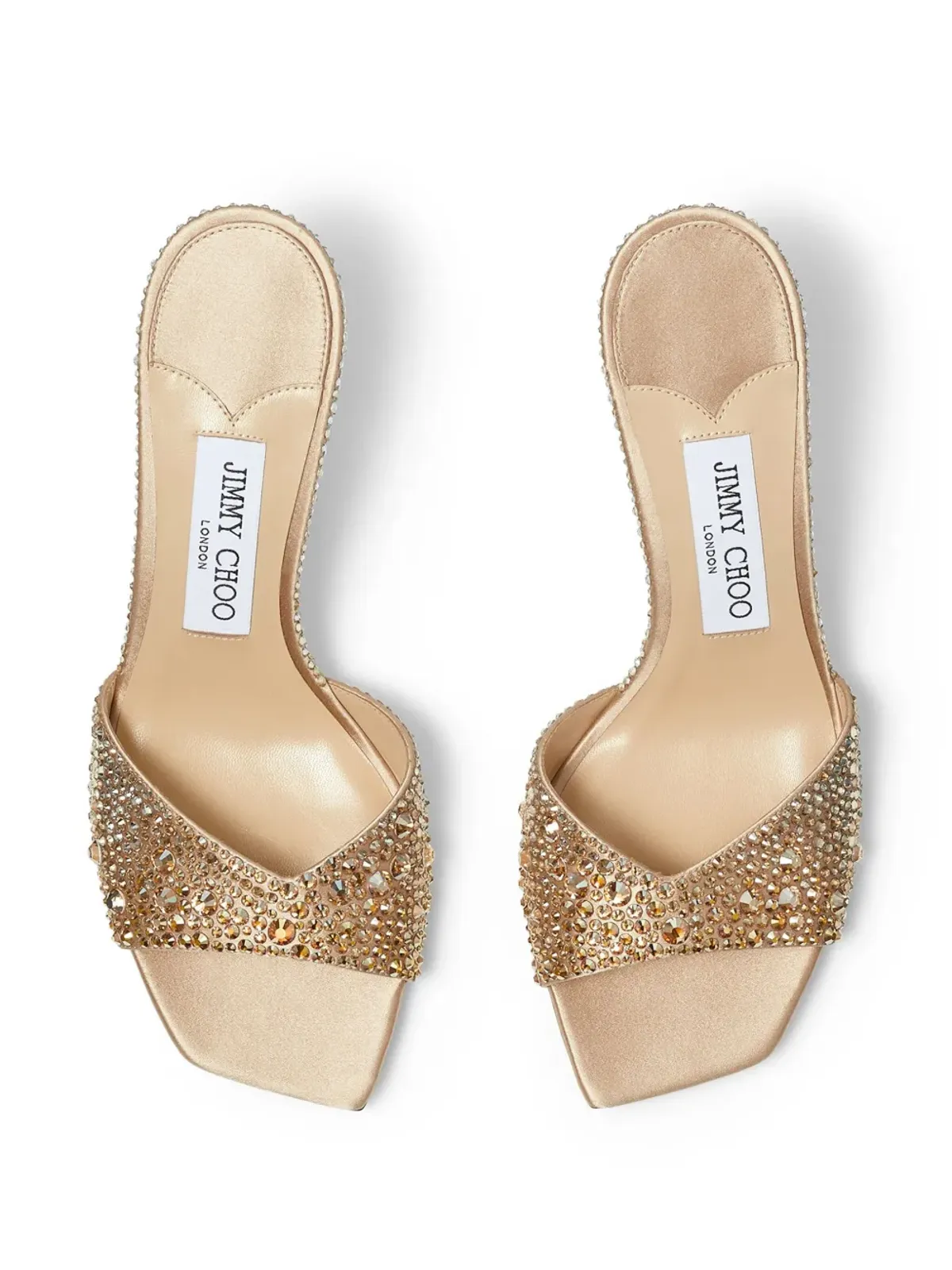 Jimmy Choo 70mm Skye サテン サンダル - ゴールド - 画像4