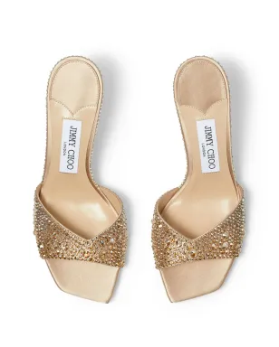 Jimmy Choo 70mm Skye サテン サンダル - ゴールド - サムネイル4