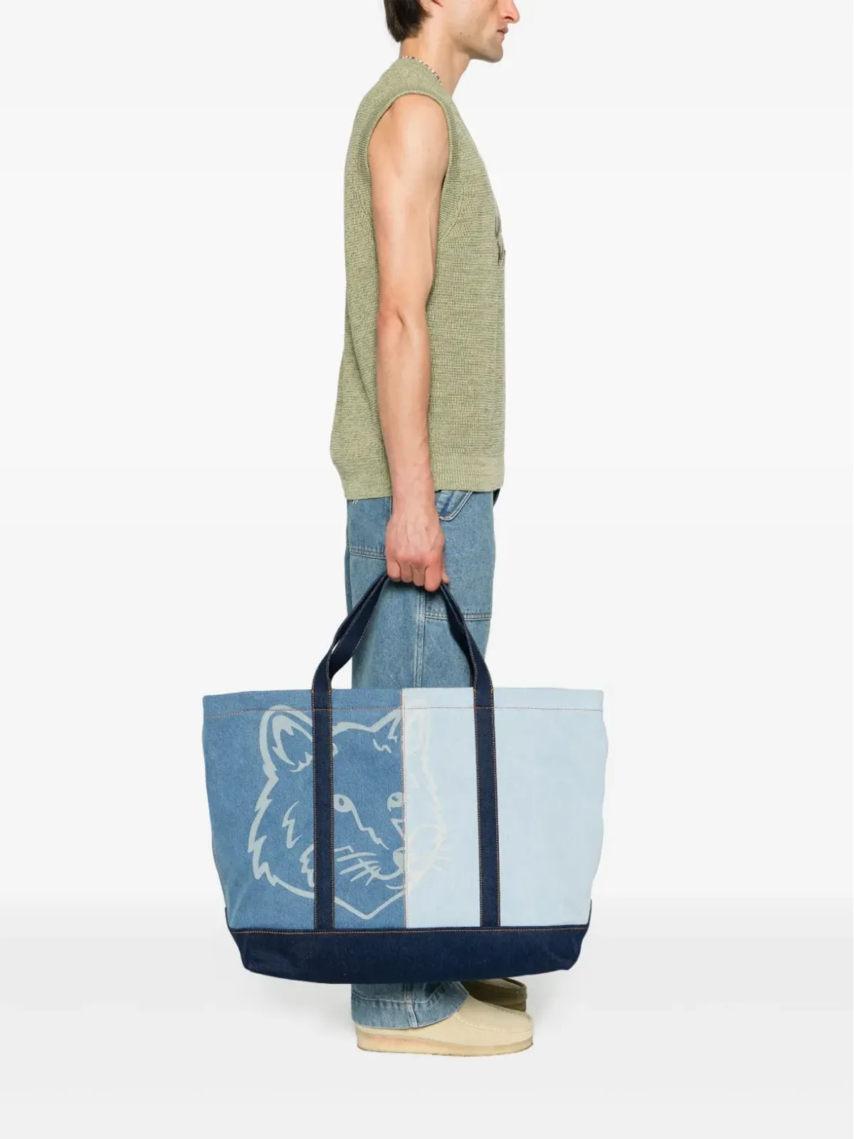 Maison Kitsuné Fox Head-print トートバッグ - ブルー - 画像2