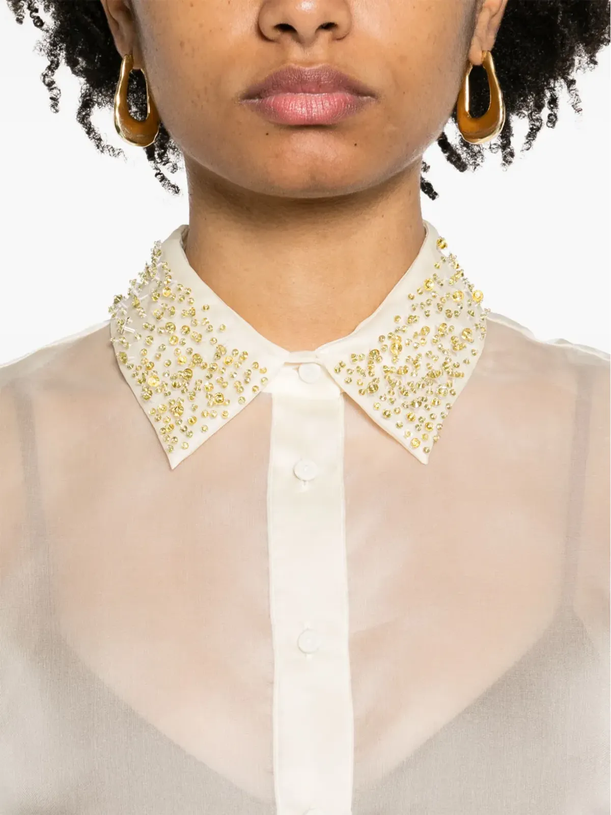 Fabiana Filippi クリスタルをあしらったシルクシャツ - 画像5