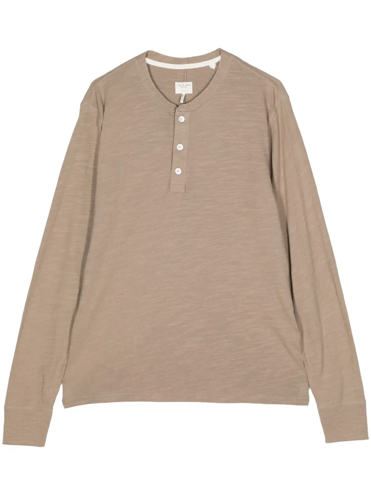 rag & bone ヘンリーネック コットン Tシャツ - ブラウン - 画像1