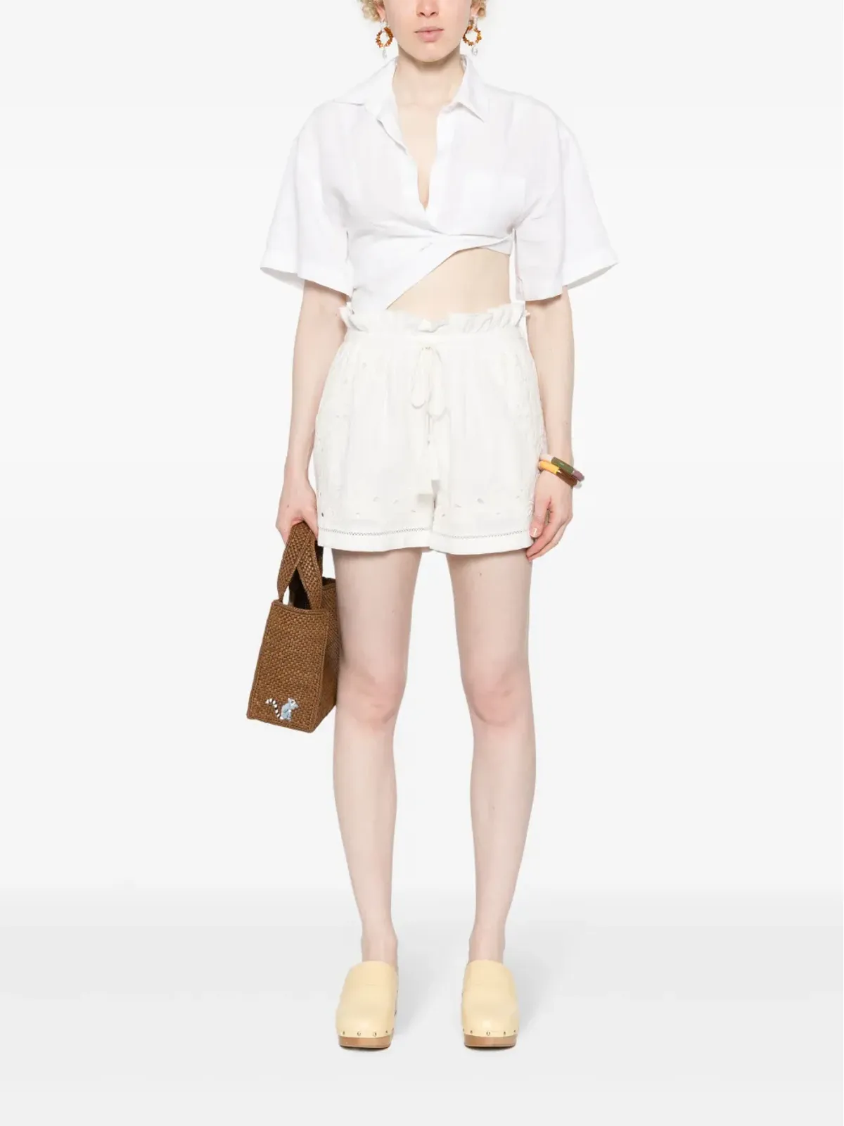 TWINSET broderie-anglaise ペーパーバッグショーツ - 画像2