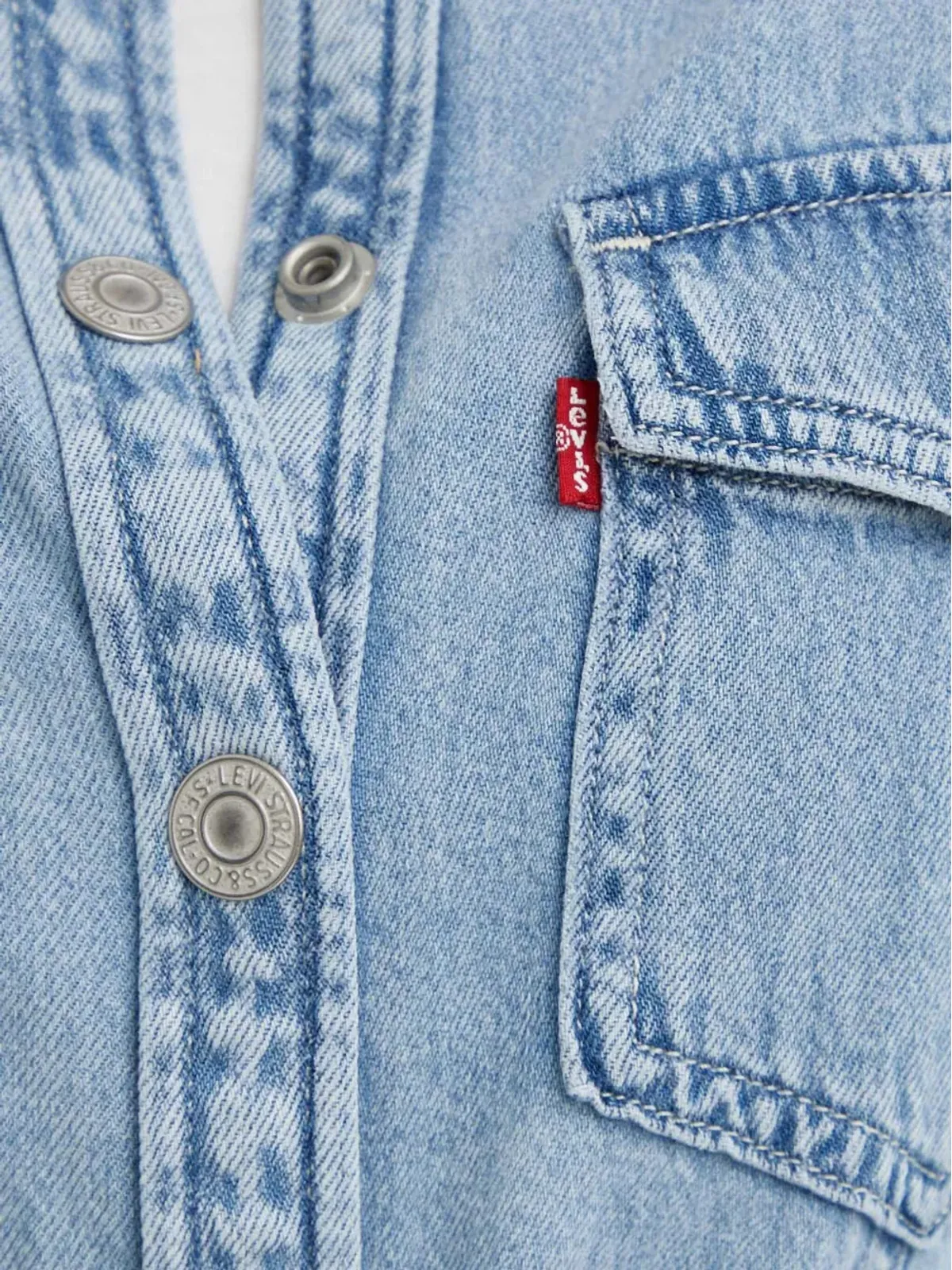 Levi's デニムドレス ボタン付きポケット - ブルー - 画像5