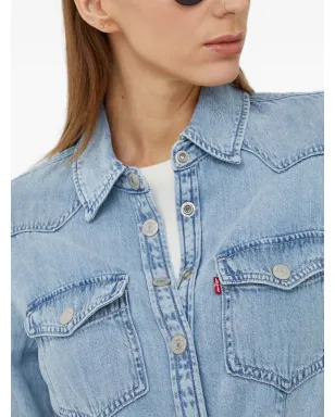 Levi's デニムドレス ボタン付きポケット - ブルー - サムネイル4