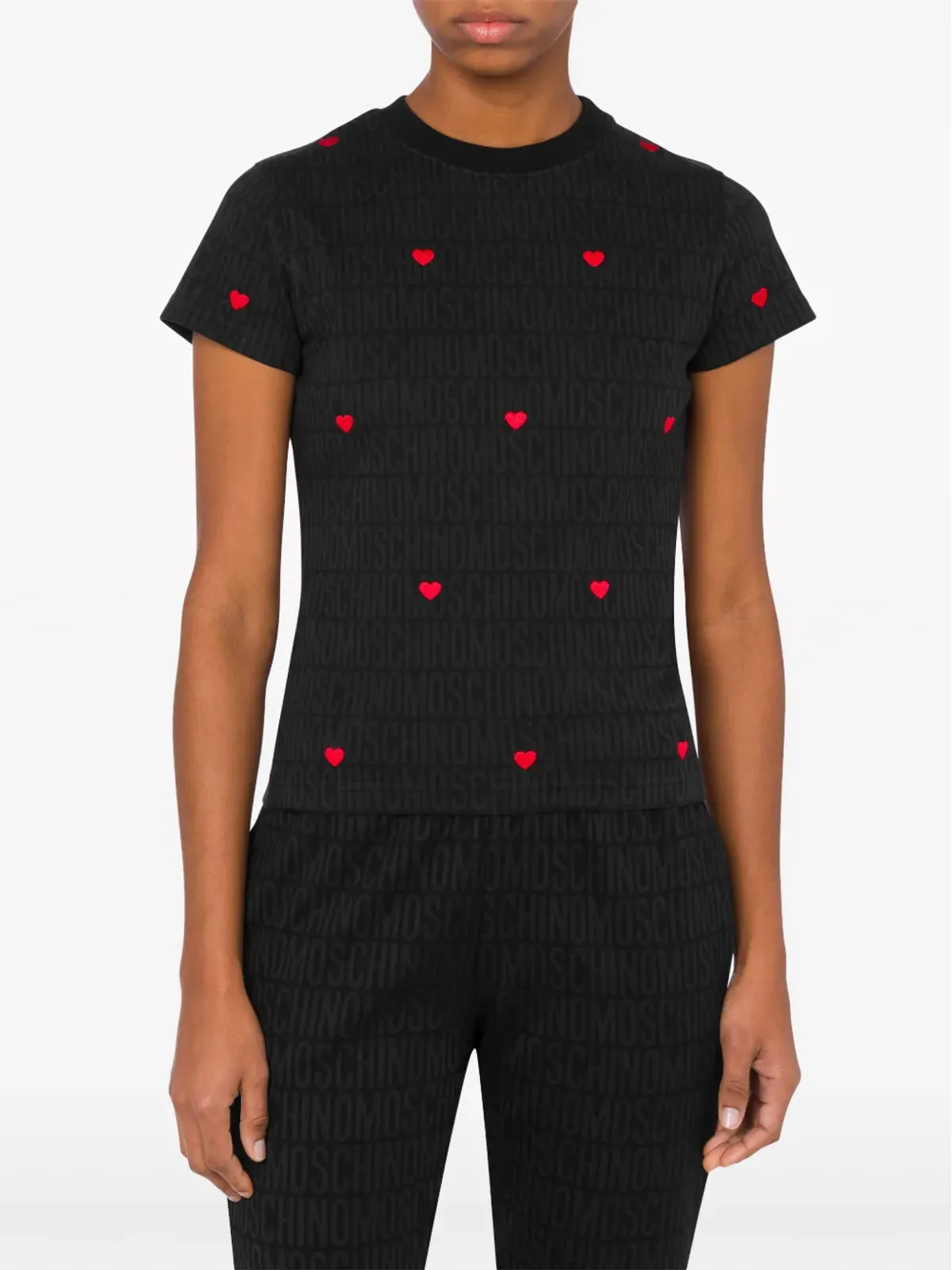 Moschino ハートモチーフ半袖Tシャツ - ブラック - 画像2