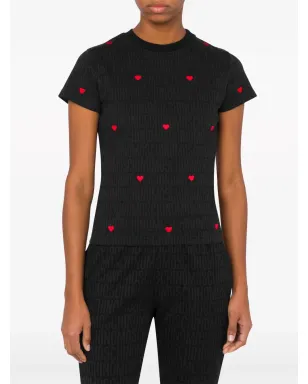 Moschino ハートモチーフ半袖Tシャツ - ブラック - サムネイル2