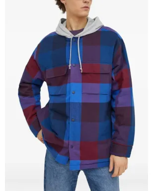 Levi's チェック柄フード付きジャケット - ブルー - サムネイル1