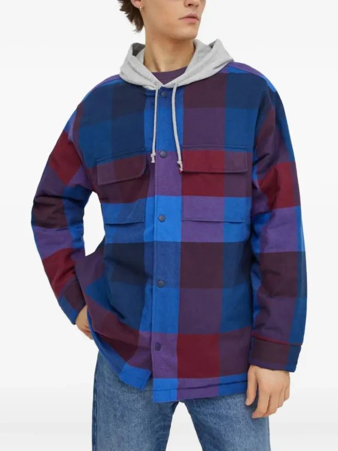 LEVI'S Levi's チェック柄フード付きジャケット - ブルーの商品画像