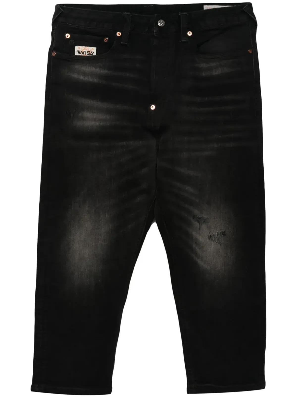 EVISU ロゴパッチ クロップドジーンズ - 画像1