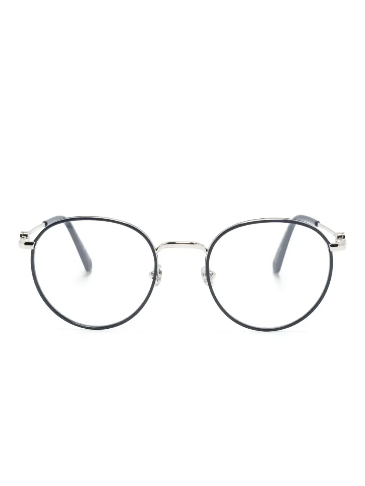 Moncler Eyewear ロゴプレート丸型フレーム眼鏡 - ブルー - 画像1