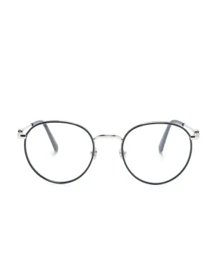 Moncler Eyewear ロゴプレート丸型フレーム眼鏡 - ブルー - サムネイル1