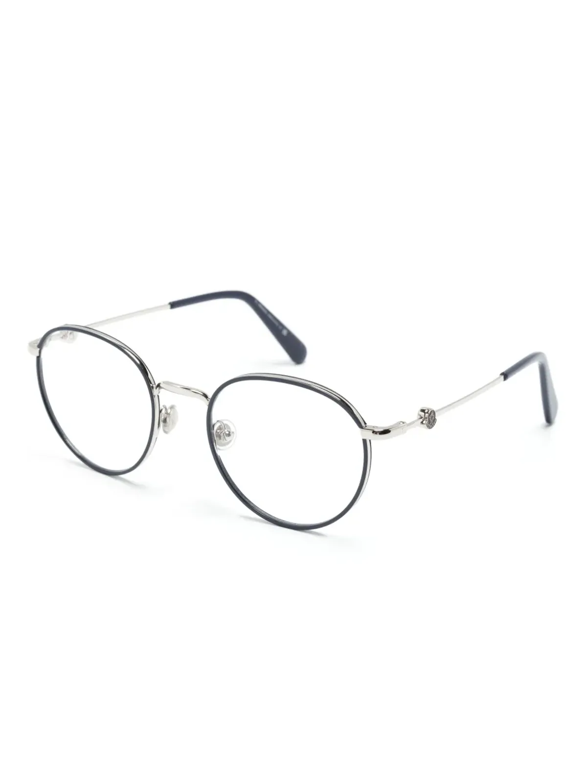 Moncler Eyewear ロゴプレート丸型フレーム眼鏡 - ブルー - 画像2