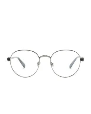 Moncler Eyewear ロゴプレート入りオーバルフレーム眼鏡（シルバー） - サムネイル1