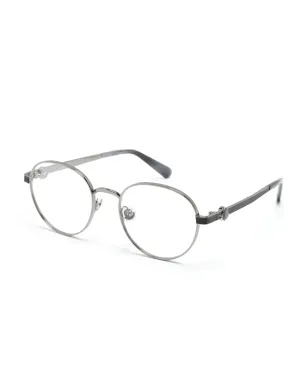 Moncler Eyewear ロゴプレート入りオーバルフレーム眼鏡（シルバー） - サムネイル2
