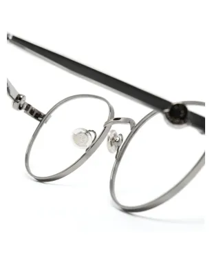 Moncler Eyewear ロゴプレート入りオーバルフレーム眼鏡（シルバー） - サムネイル3
