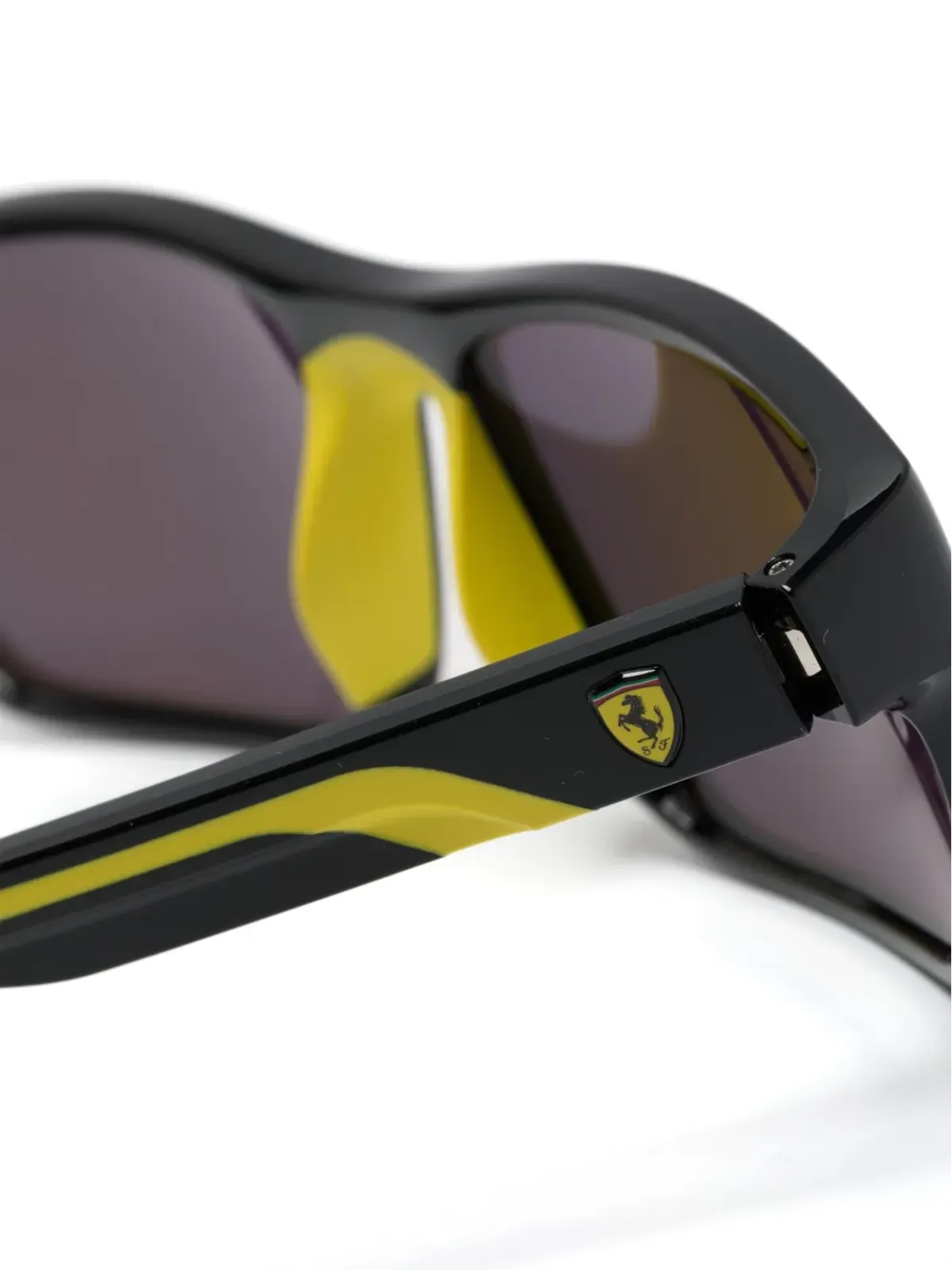 Ferrari 矩形フレーム ミラーレンズ サングラス - ブラック - 画像3