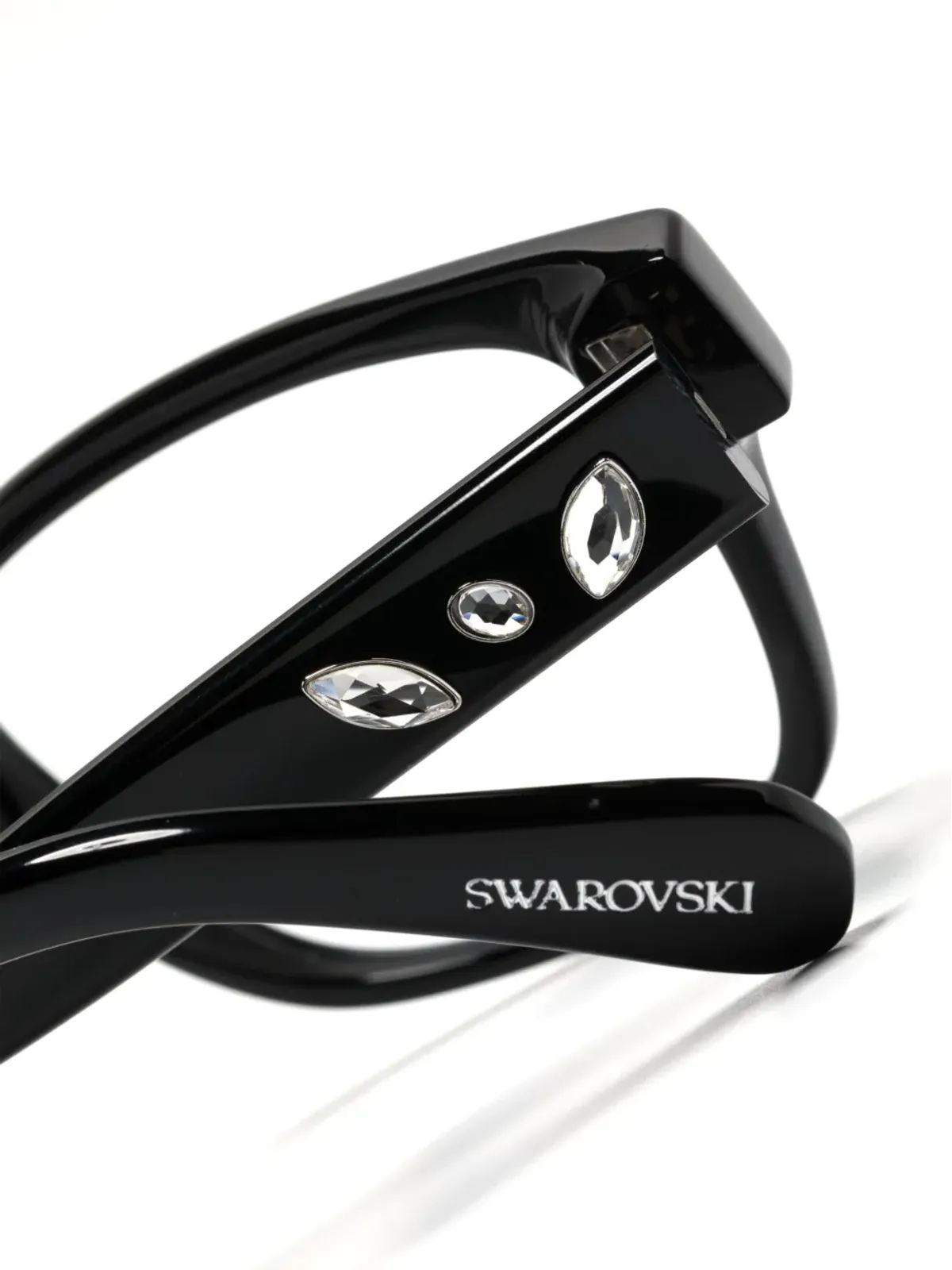 Swarovski Eyewear クリスタル装飾スクエアフレーム眼鏡 - 画像3