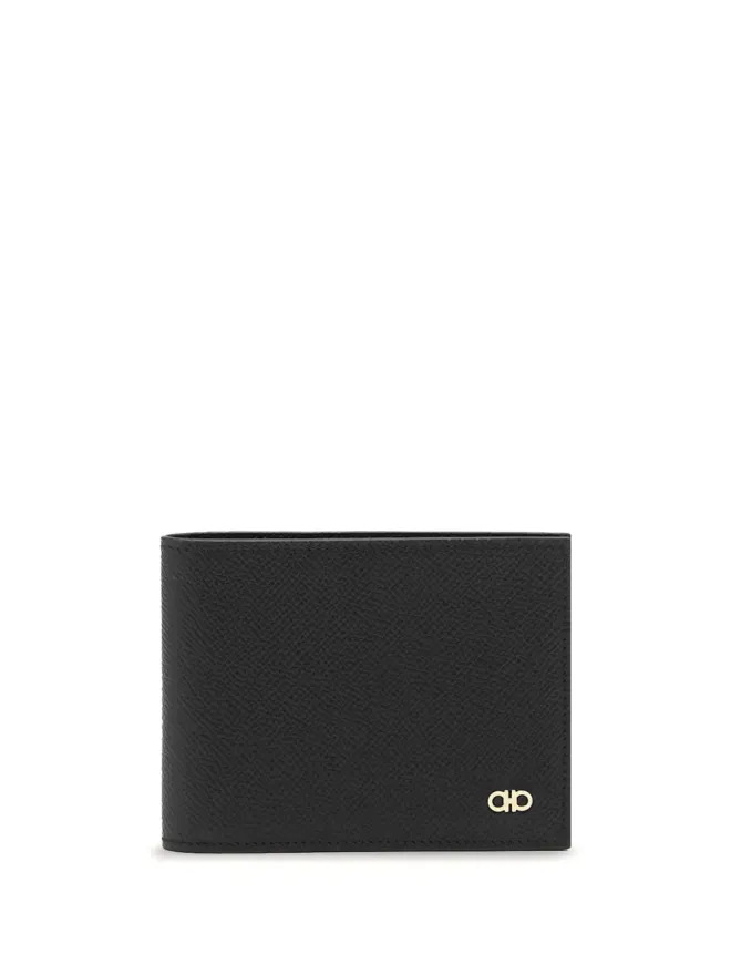 FERRAGAMO Ferragamo ガンチーニ 二つ折り レザー 財布 - ブラックの商品画像