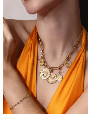 Azlee 18K イエローゴールド Sea Coin ペンダント - サムネイル4