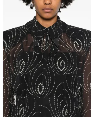 Prada グラフィックプリントのシフォンミディドレス - サムネイル5