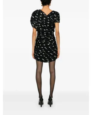 Saint Laurent ポルカドット ミニドレス - ブラック - サムネイル4