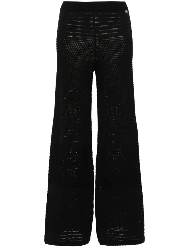 TWINSET TWINSET ポイント柄ニットのパラッツォパンツ - ブラックの商品画像