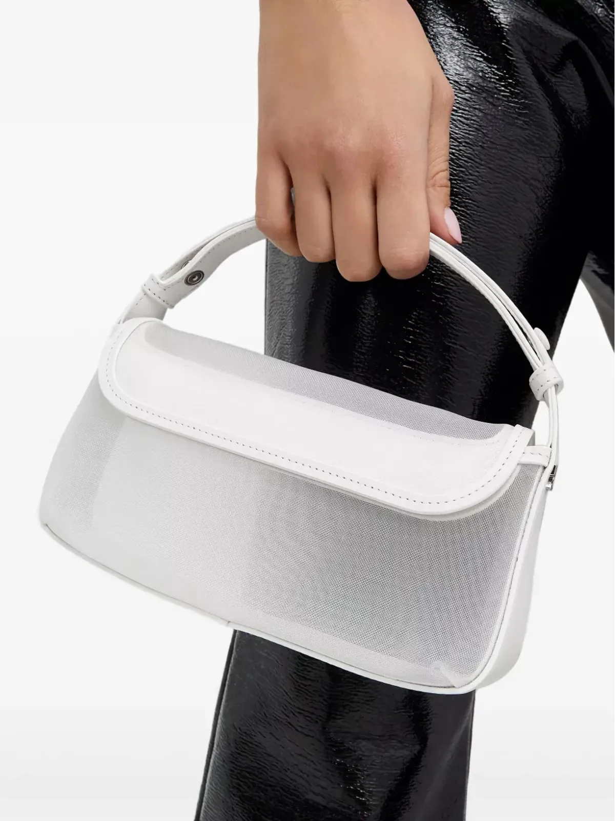 Courrèges カーブドフラップ ショルダーバッグ - ホワイト - 画像2