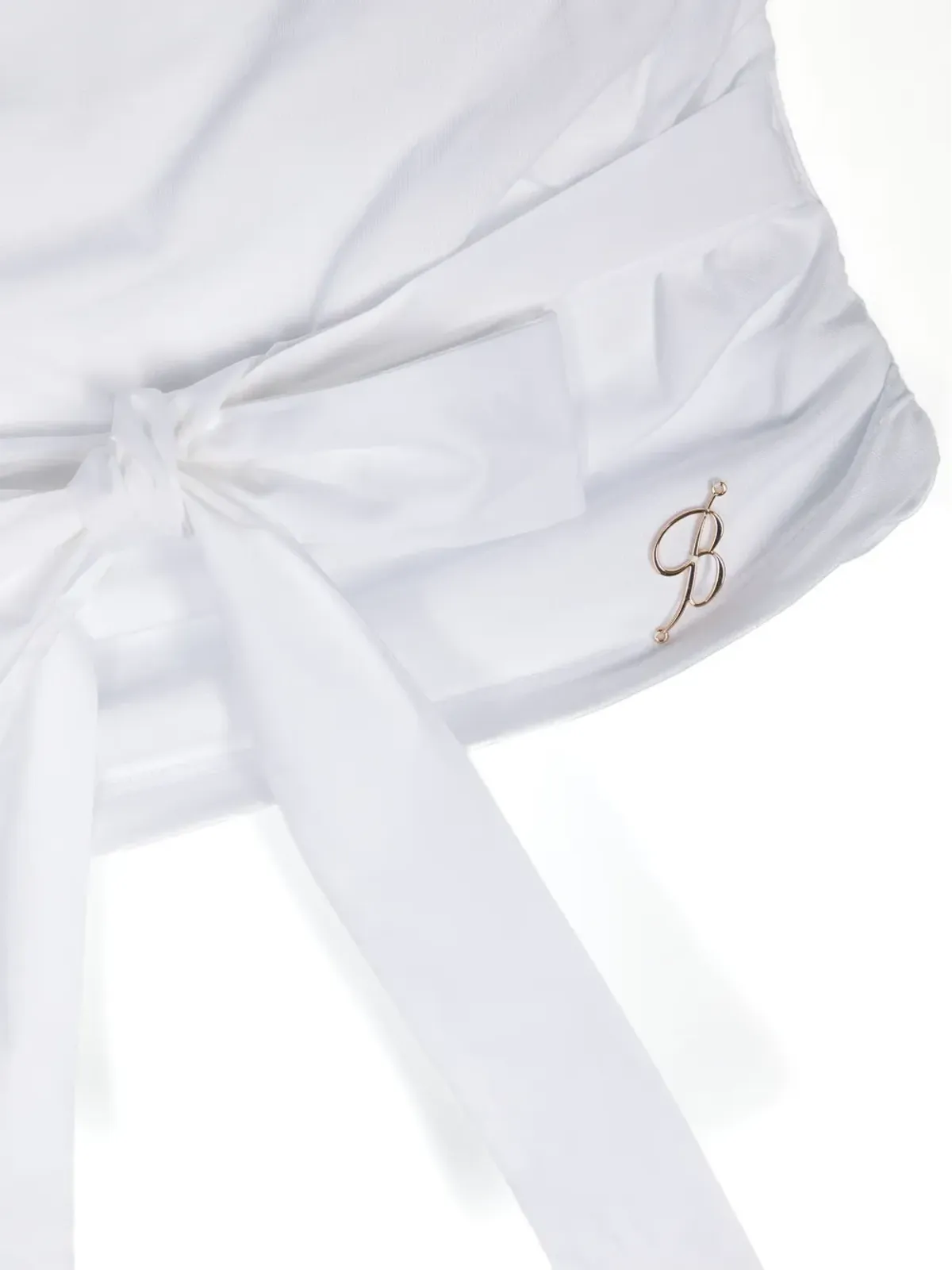 Miss Blumarine ロゴプレート付きルーシュ ブラウス - White - 画像3
