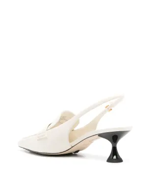 Tory Burch スリングバック レザー ポンプ - ベージュ系 - サムネイル3