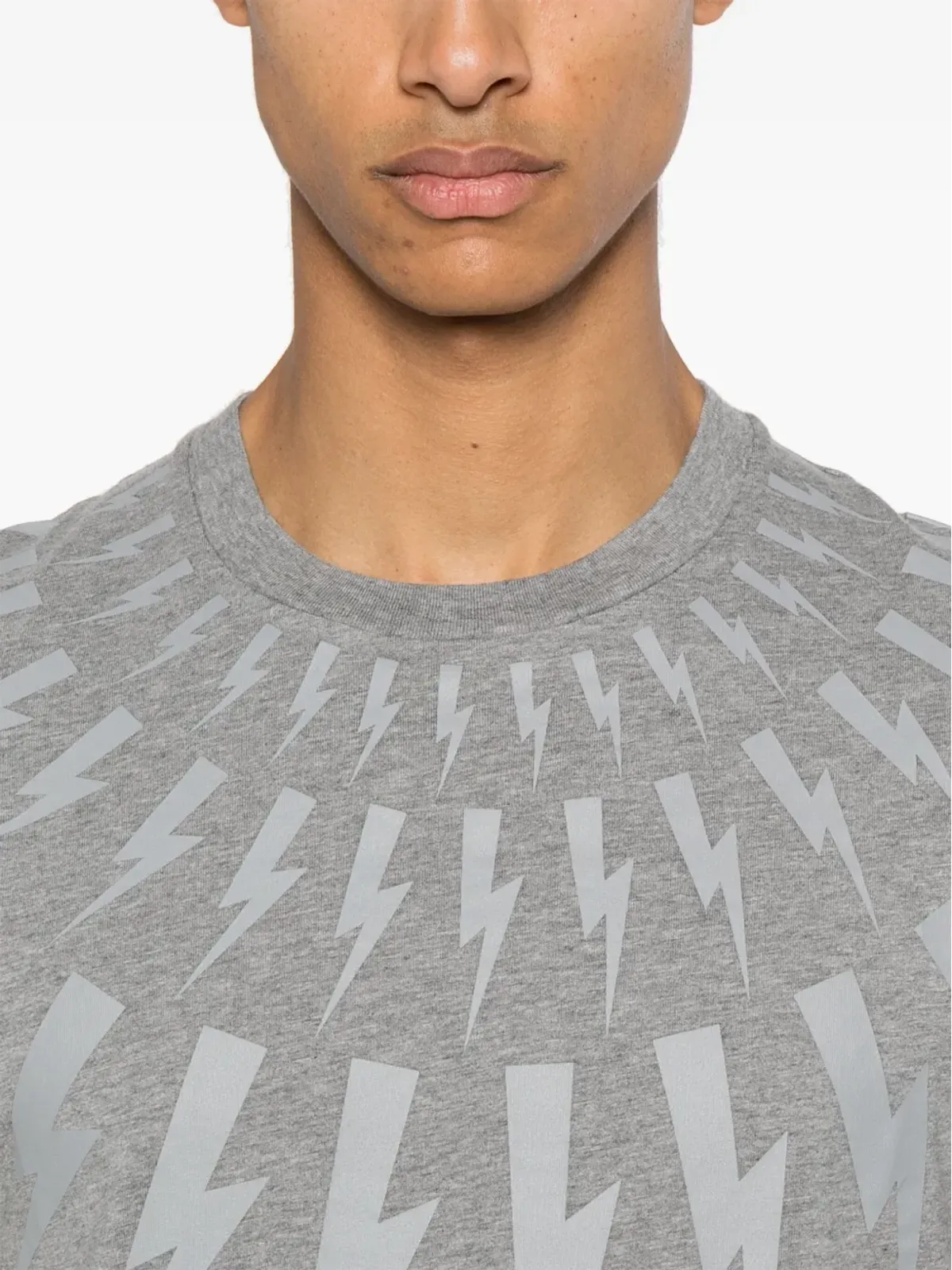 Neil Barrett ボルトプリント コットン Tシャツ - 画像5